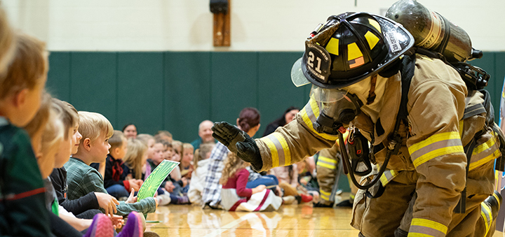 Fire Department presents life saving skills at Greene Elementary Schools